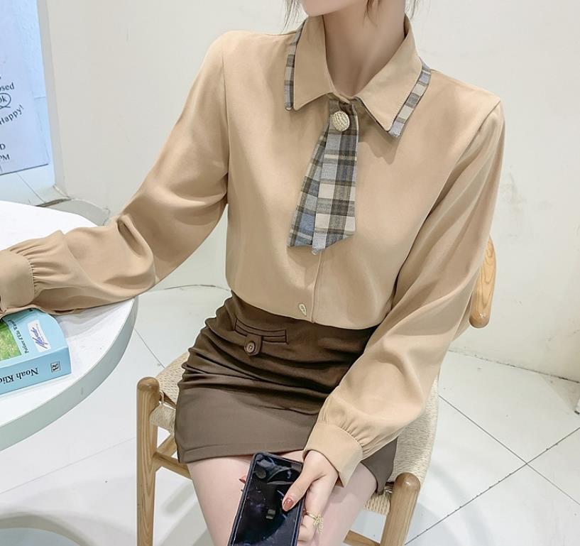 22春秋新作 トップス 女 レディース 長袖 シフォン シャツ ブラウス インナー カーディガン 2色 Www Watsons Biz Id