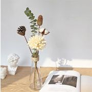 クーポン使用可能 ドライフラワー クリエイティブ  クリア ガラス 花瓶 シンプル diy ホーム 装飾