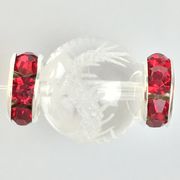 パーツ　ロンデル（SVルビー/平型）　 8mm　100個　ビーズ　副資材　アクセサリーパーツ