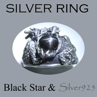 リング-10 / 1-2388 ◆ Silver925 シルバー リング   ドラゴン 龍　ブラックスター