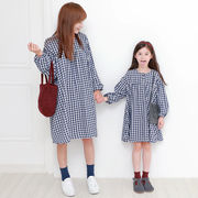 新作シフォンワンピースチェックスカートキッズ親子服子供服カジュアル女の子ファッション