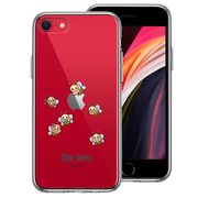 iPhoneSE(第3 第2世代) 側面ソフト 背面ハード ハイブリッド クリア ケース The Bees ミツバチ 蜂 可愛い