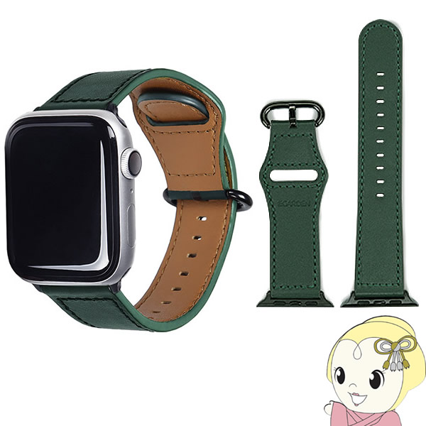 Apple Watch 44/42mm 用 レザーストラップ ディープグリーン EGD20589AW