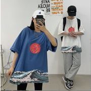 韓国風  Tシャツ　カップル半袖Tシャツ　夏の新しい　学生　ファッション半袖★M-3X