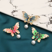 ファッション 蝶のブローチ パールコサージュ 昆虫ブローチ レディースブローチ ピン