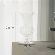 デザインセンスリビングルームフラワーアレンジメント ドライフラワー 家庭用 ガラス 花瓶 透明 装飾品