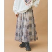 チュールスカート　チェック柄　レディース　INS　韓国ファッション　デザイン　春夏