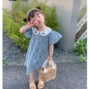 夏新作！子供服   ワンピース 韓国風 人気  半袖  韓国子供服  人形の襟 韓国ファッション  可愛い
