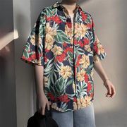 2022夏 ins 男性 半袖 ビーチフローラルシャツ トップス 花柄 半袖 シャツ   カジュアルシャツ  快適である