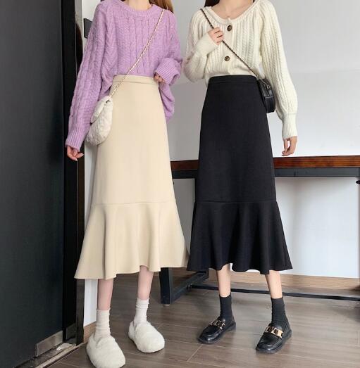 【YAYA】春夏新作　スカート　レディースウェア　ロングスカート　マーメードスカート　2色　S-XL