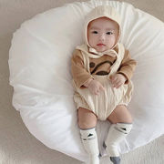 2022 夏新作 韓国子供服  INS 赤ん坊  新生児 綿麻  サロペット 連体服+ぼうし