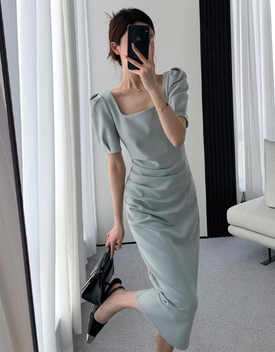 ファッション ワンピース フォーマル  韓国風 ドレス ジッパー 通勤 Aライン