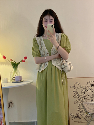 ワンピース 夏 新しいデザイン 女 韓国シリーズ アンティーク調 襟 レース パフ 長い Sibersih Com ワンピース 夏 新しいデザイン 女 韓国シリーズ アンティーク調 襟 レース パフ 長い Sibersih Com