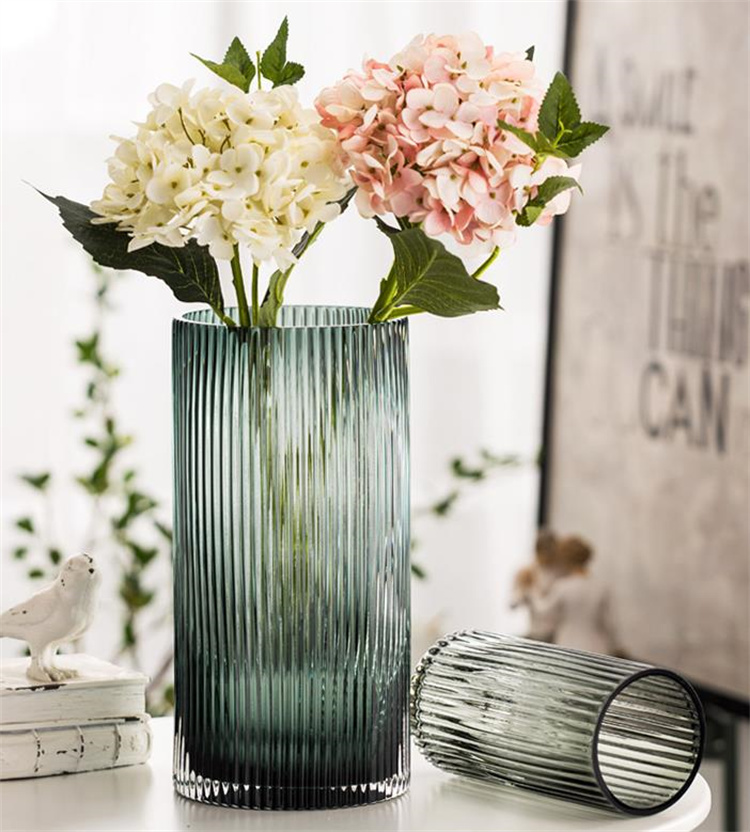今年売れてます 花器 家 装飾 花瓶の配置 家具 柱 ガラス 花瓶 縦型 ストライプ シンプル リビングルーム