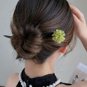 　ヘアアクセサリー　レディース　簪　夏　木製　花　髪飾り