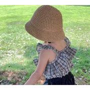 新入荷★キッズ用帽子　ハット帽子　草編み帽子★3色