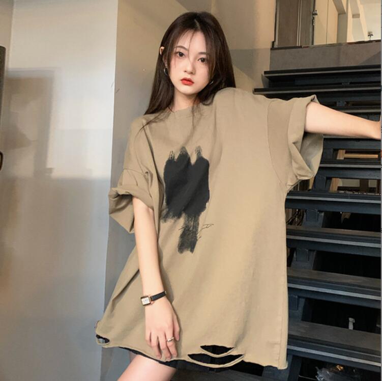 韓国風　女夏新しい　大きいサイズ半袖Tシャツ， 気質ファッションTシャツ★学生Tシャツ★M-4XL