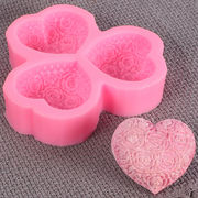 DIY手芸 素材 アロマ モールド 手作り石鹸 エポキシ樹脂 資材飾り キャンドル 花 薔薇 ハート