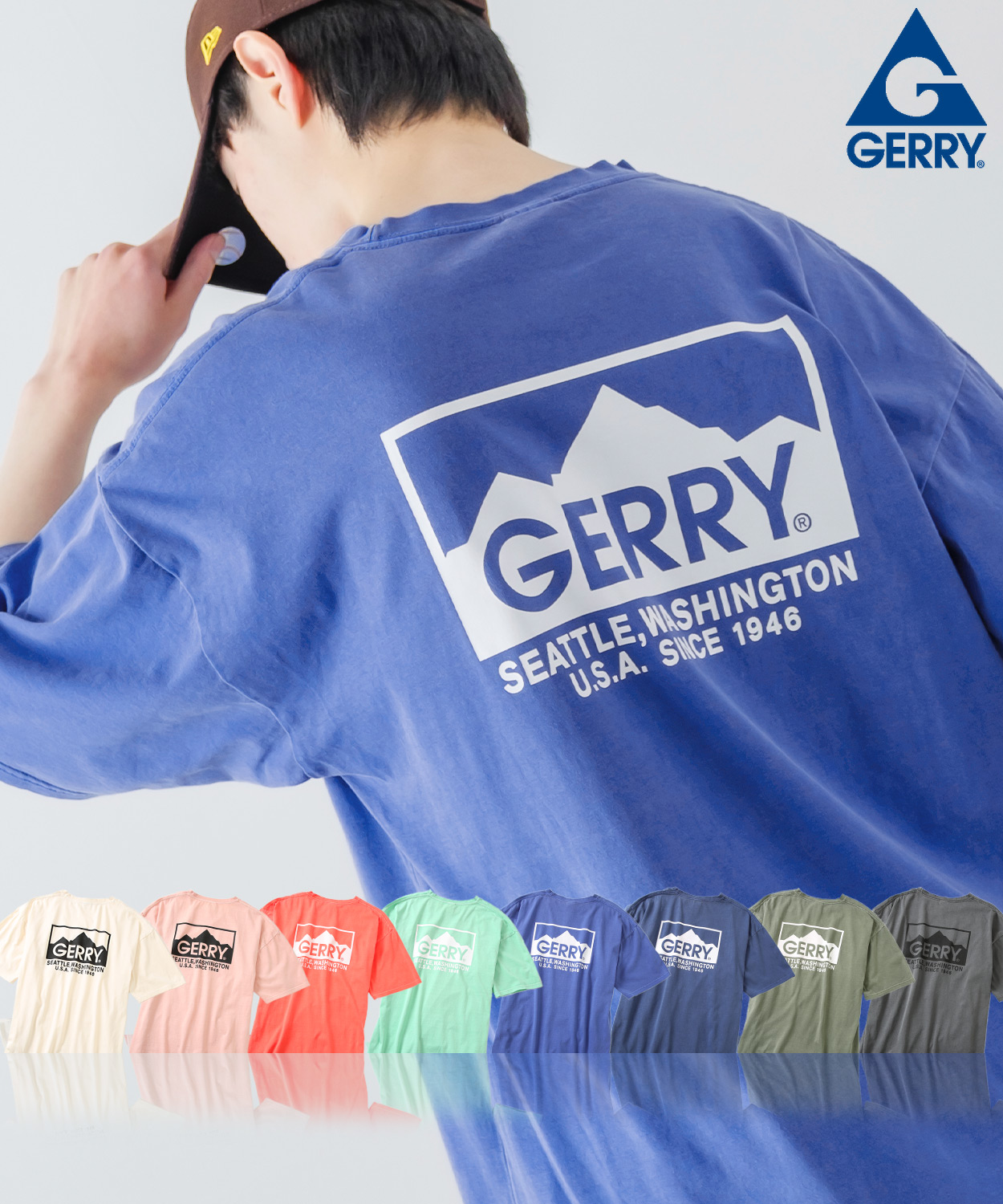 【GERRY】別注 ピグメント半袖プリントTシャツ