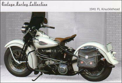 ポストカード カラー写真 バイク「1941 FL Knucklehead」乗り物 郵便はがき