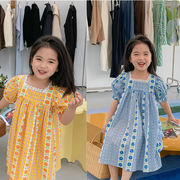 【2022春夏新作】 子供服 ベビー服 半袖 女の子  可愛い キッズワンピース 2色  ファッション 韓国風子供服