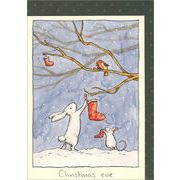 グリーティングカード クリスマス「クリスマスイブ」メッセージカード ウサギ ねずみ