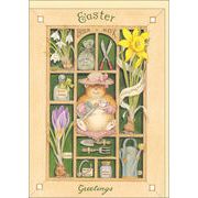 グリーティングカード イースター ピーター・クロス「Easter Greetings」ねずみ 植物 ガーデニング