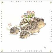 グリーティングカード 誕生日/バースデー ピーター・クロス「花束を担いだハリネズミ」動物