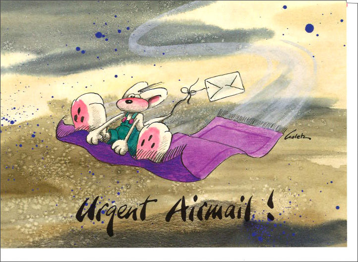 グリーティングカード 多目的 デペッシュマウス「特急エアメール！」ネズミ イラスト