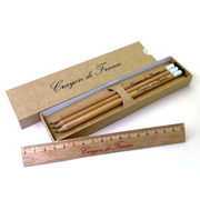 ブラックペンシルボックス 鉛筆3本+ものさしセット クレヨン・デ・フランス ギフト 文房具 筆記用具