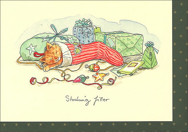 グリーティングカード クリスマス「お休み中」メッセージカード 猫