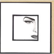 グリーティングカード 多目的/モノクロ写真 クローズリー「女性の顔」窓付きメッセージカード