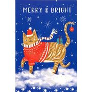 ミニカード クリスマス「マフラーキャット/猫」メッセージカード