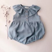 【2022夏服】韓国風子供服 ベビー服 　女の子　無地　ノースリーブ　ロンパース