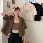 韓国ファッション★レディース向け★♪スーツジャケット★♪半袖★♪トップス★♪3色★♪