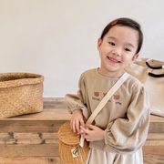 2022年の子供向け秋の新製品、女の子向けの秋の韓国プリントパフスリーブ、長袖シャツ