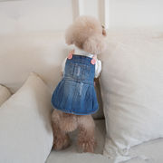 【春夏新作】小型犬服  犬服   猫服 デニムスカート  超可愛いペット服     犬用    ペット用品   ネコ雑貨
