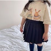 2022夏新作  韓国子供服   子供服 半袖 トップス   おしゃれ　 キッズ服 カジュアル  2色  80-130CM