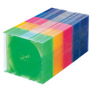 サンワサプライ Blu-ray・DVD・CDケース(スリムタイプ・50枚セット・5色ミック