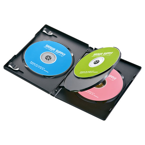 サンワサプライ DVDトールケース(4枚収納・10枚セット・ブラック) DVD-TN4-1
