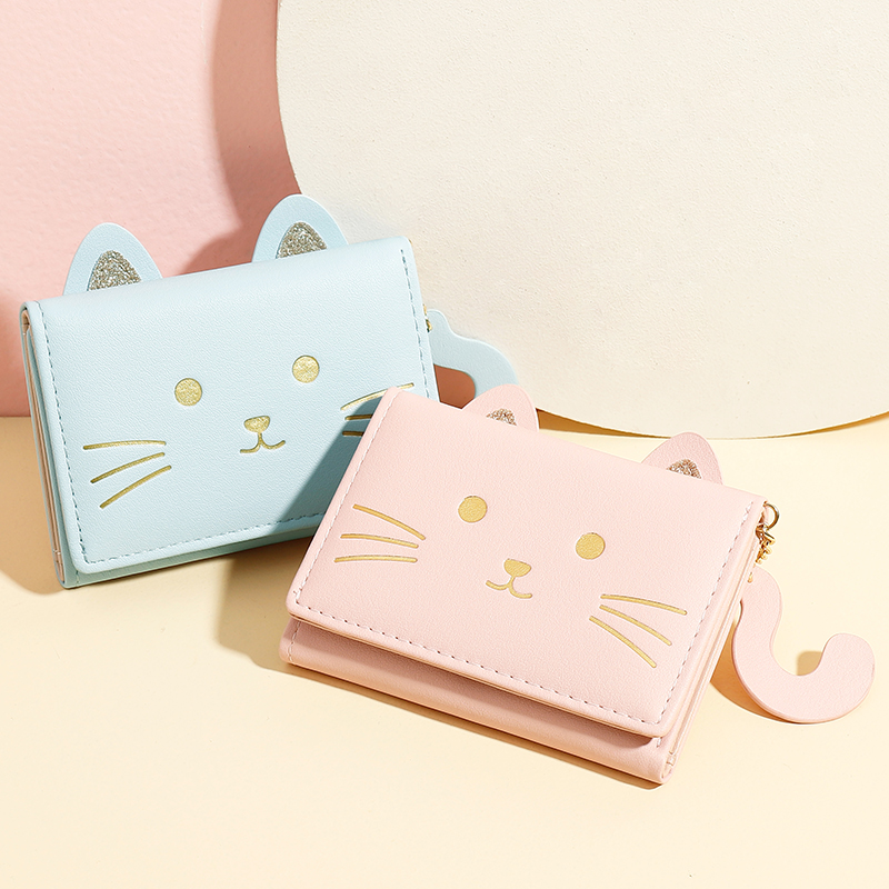 財布 折りたたみ 猫柄 ネコ レディース 可愛い 全5色 多機能 Wallet Women ファッショングッズ 春栄 株式会社 問屋 仕入れ 卸 卸売の専門 仕入れならnetsea