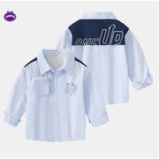 【2022年秋新作】韓国風子供服 シャツ 長袖 ストライプ 男の子 シンプル 100#-150#