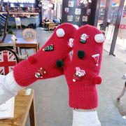 手袋　レディース　韓国ファッション　秋冬　かわいい　厚手　クリスマス　サンタクロース