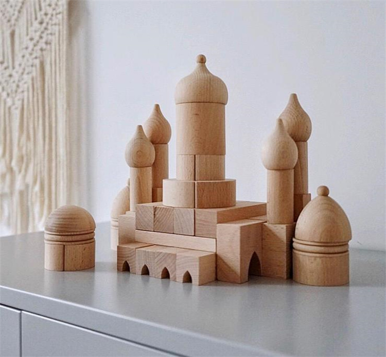 木製 プライマリ 城 ローマ ビルディング ブロック 幼児 ビルディング ビルディング ブロック モデル