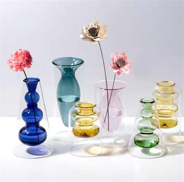 大HIT記念お見逃しなく 花瓶  クリエイティブ 装飾 リビングルーム ステンドグラス ダブル