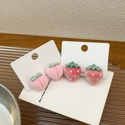 ピアス　アクセサリー　レディース　桃　イチゴ　かわいい　925シルバーポスト　INS　韓国ファッション