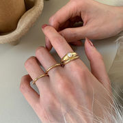 指輪　リング　アクセサリー　4点セット　パール　レディース　デザイン　韓国ファッション