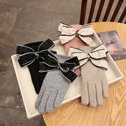 手袋　韓国ファッション　秋冬　かわいい　レディース　蝶結び　厚手　デザイン