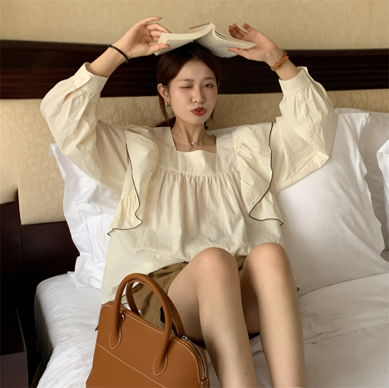 INS 秋新作 韓国系ファッション カジュアル　 ゆったり 　可愛い   長袖 シャツ