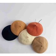 秋冬・防寒・子供用ベレー帽・純色・毛糸の帽子・暖かく・ニット帽・ファッション帽